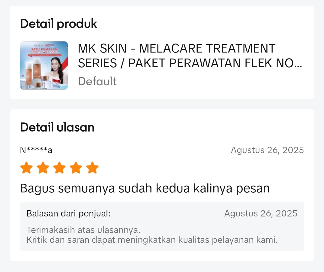 Ulasan MK SKIN Melacare Series dari Natarima