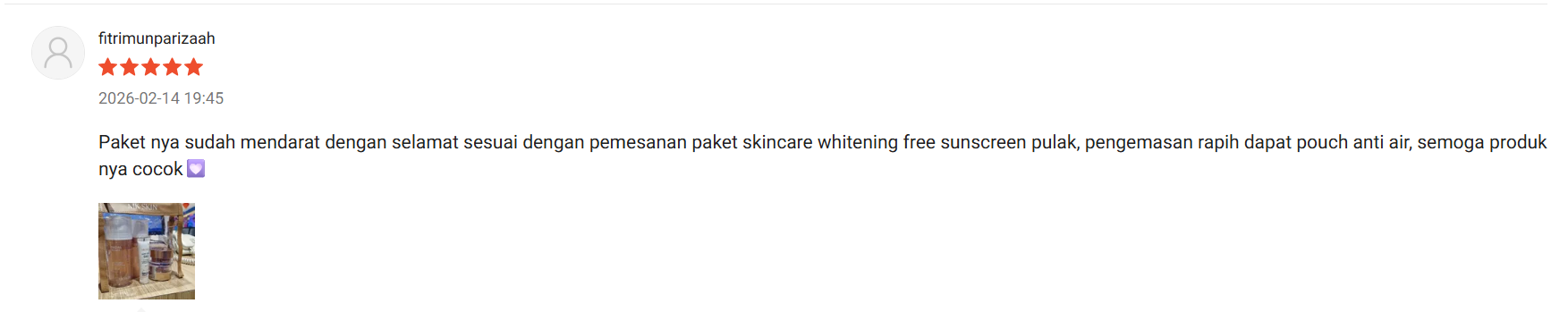 Ulasan Shopee Fitri Munfarizah