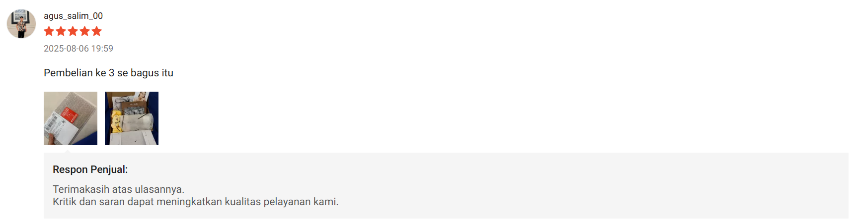 Ulasan Shopee lainnya 3