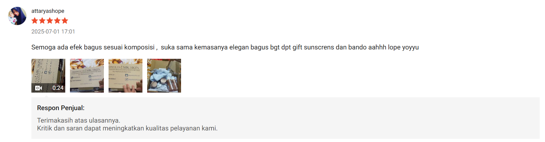 Ulasan Shopee Atta Rya