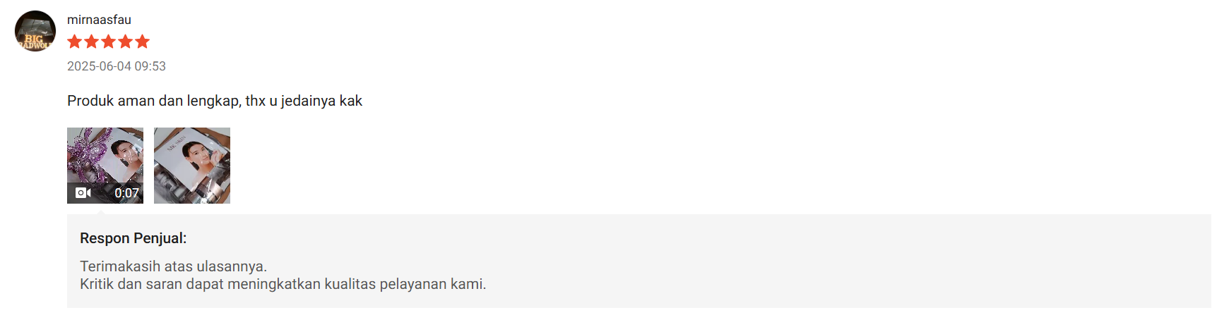 Ulasan Shopee lainnya 5
